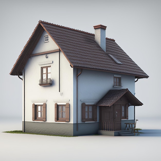 Generic home on a white background