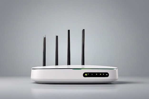 Foto router generico moderno ad alta velocità 5g di prossima generazione per reti sicure domestiche e online