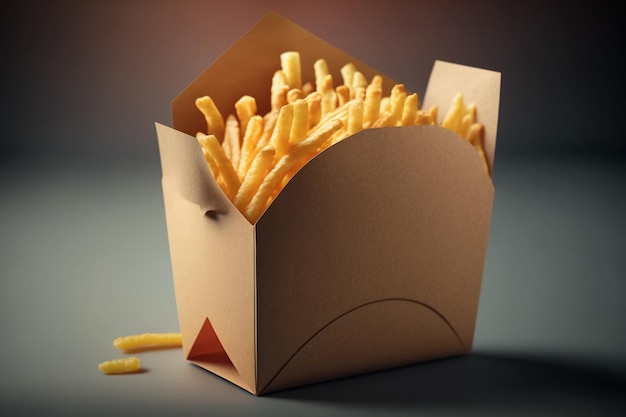 A generous serving of crispy French fries perfect to accompany your relaxing moments Generated by AI