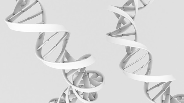 遺伝子編集技術 - 生命の概念的な背景画像 - DNA構造の3Dレンダリング