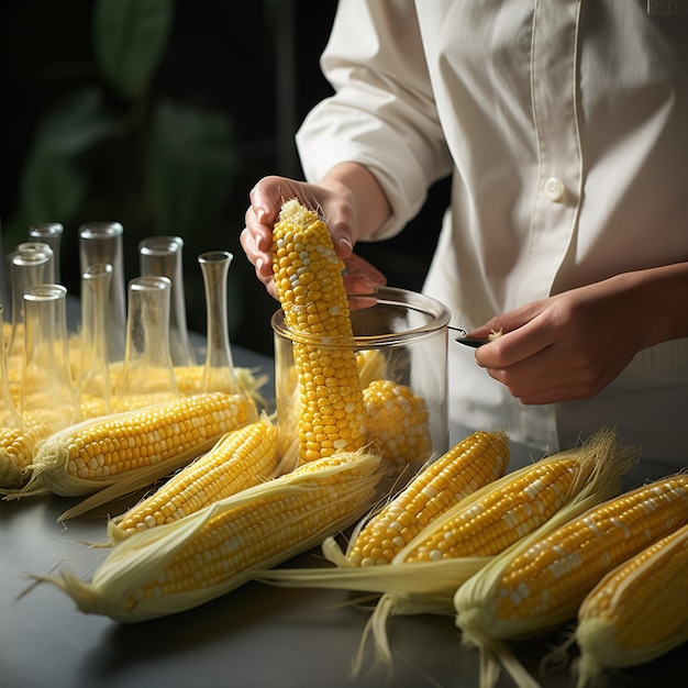 Генетическая модификация кукурузы в лабораторной концепции модификации овощей