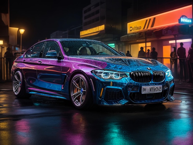 Фото Женева швейцария 06 марта 2018 года металлически синий bmw m5 седан на 88-м женевском международном автосалоне