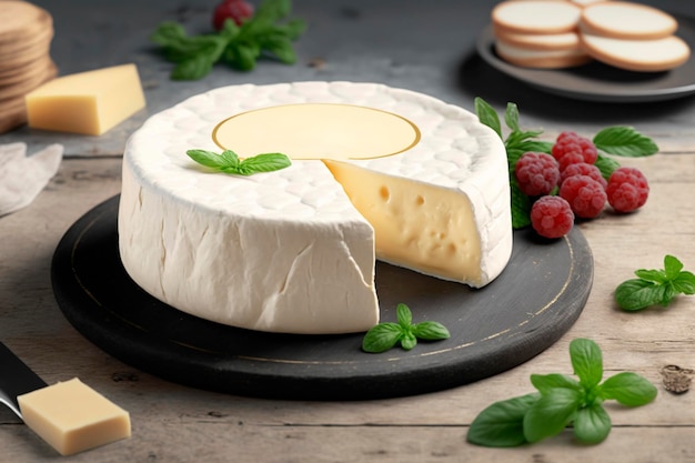 Geniet van de romige geneugten van Camembert-kaas uit Normandië
