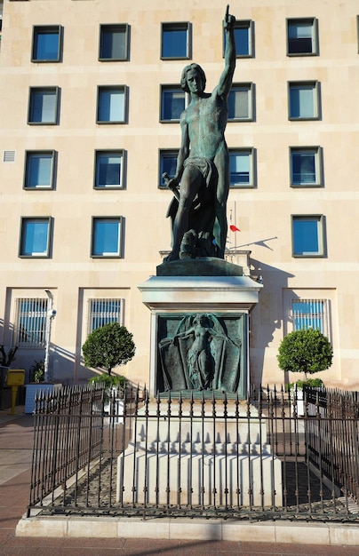 Genius of navigation Bronze statue in Toulon France Blue Coast