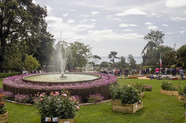 Photo genoa italy may 7 2022 euroflora international floreal exposition