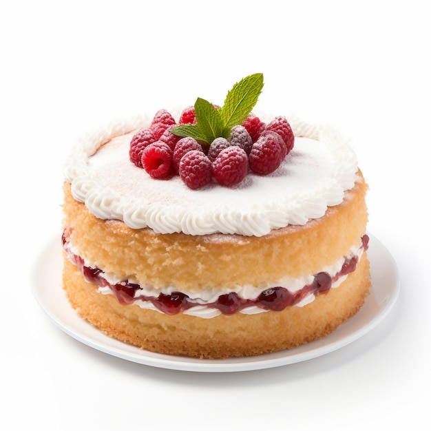 Genoise Cake on a white background
