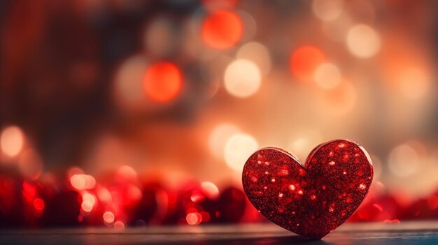 Gentle Affection Soft Red Heart Shape Bokeh Background