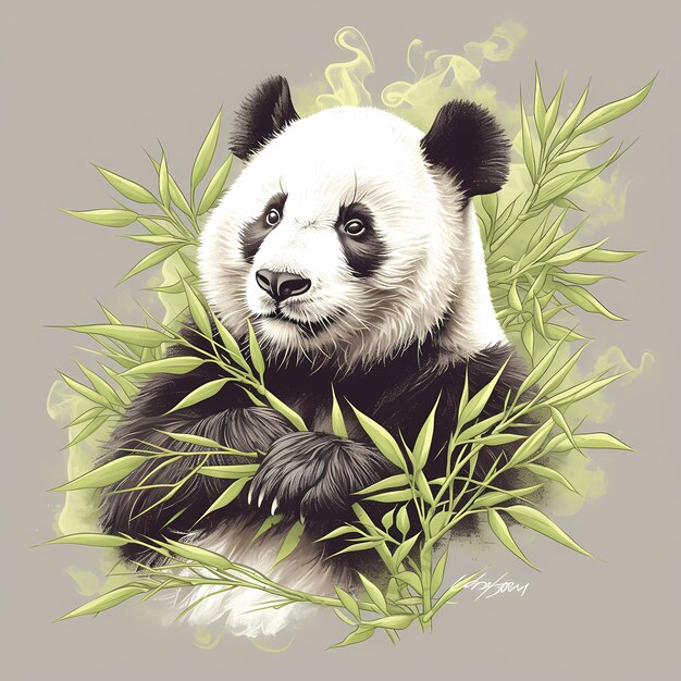 Photo the gentle giant a delightful panda portrait