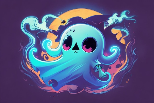 Gentle Halloween Spirits Cute Childish Ghostly Imagery