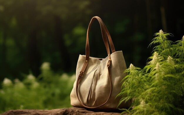 Gentle Natural Blur Hemp Fiber Bag