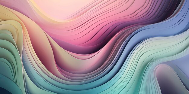 Gentle Pastel Waves Abstract Wallpaper for a Calming Atmosphere Generated AI