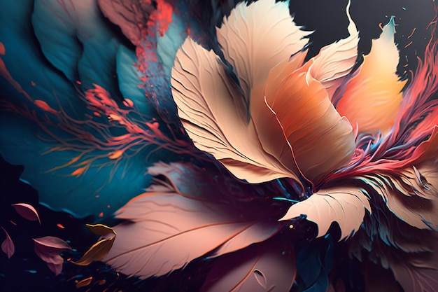 Gentle petals and bold brush strokes converge in this striking abstract floral piece