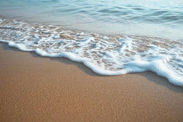 Gentle waves lapping at a sandy shoreline