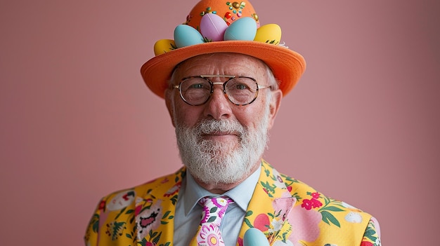 Gentleman Adorned in Festive Easter Attire