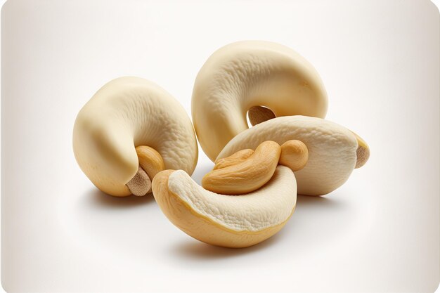 Gently beige nourishing cashew on white background