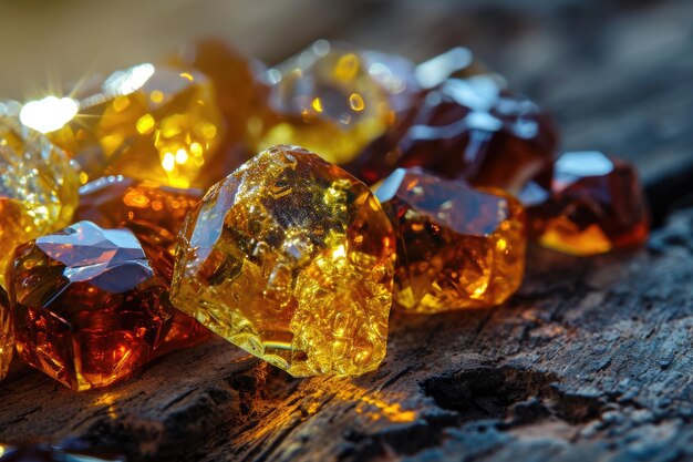 Genuine yellow amber gemstones for designers