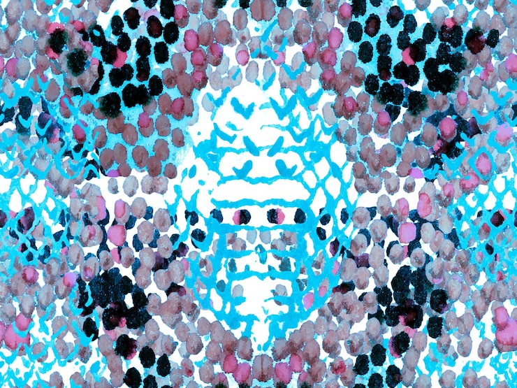 Photo geo symmetric ikat rapport. navy blue and indigo vibrant geometric swimwear pattern. ethnic seamless pattern. snake skin random texture. watercolor ethnic design. summer rhombus background.