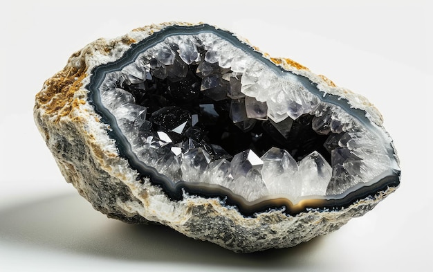 Geode kristal als Earth39s Geologische schat op witte achtergrond