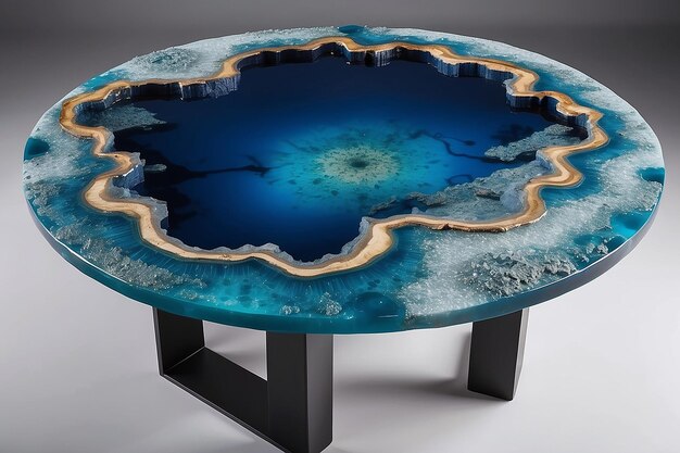 Photo geodeinspired resin tables