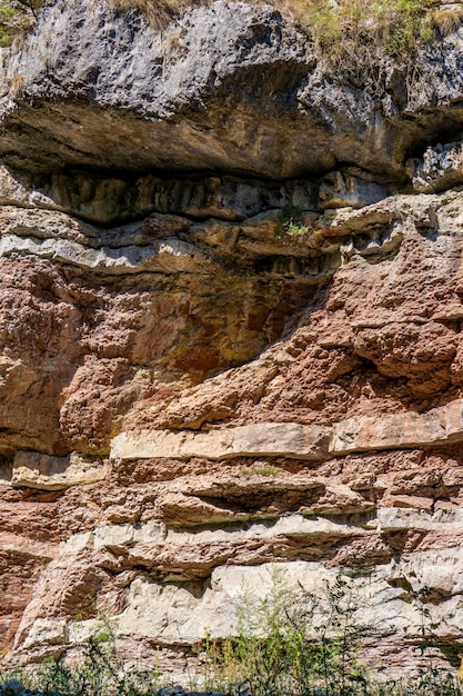 Geological formations at Boljetin river gorge in Eastern Serbia