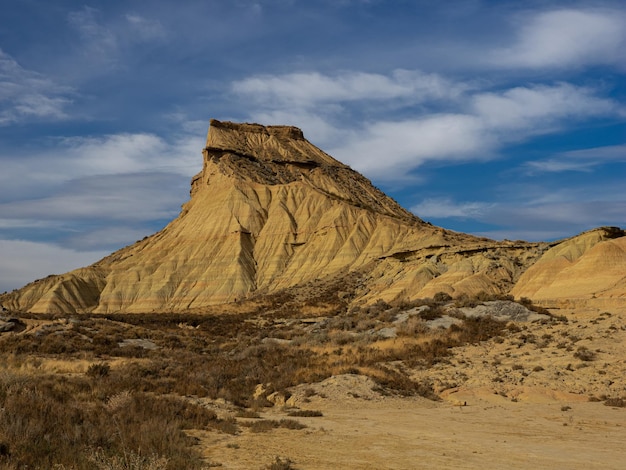 Geologische formaties van het natuurpark Las Bardenas Reales in Navarra, Spanje