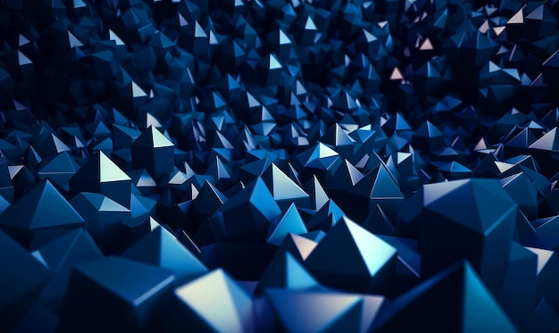 Geometric 3d backdrop of sharp figures in blue color Generative AI