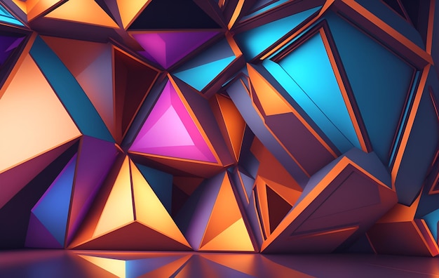 geometric 3d polygon colorful abstract shapes background