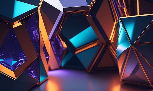 geometric 3d polygon colorful abstract shapes background