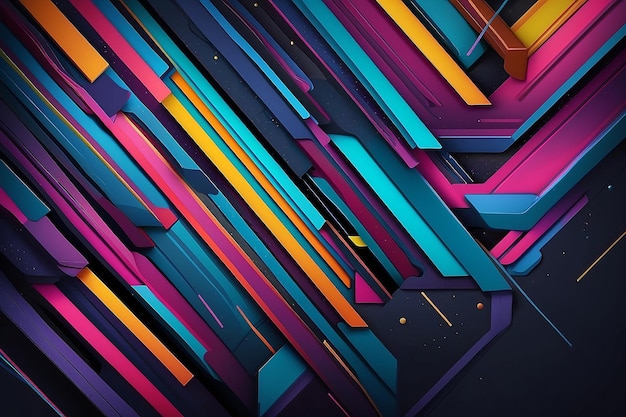 Photo geometric abstract background with colorful lines