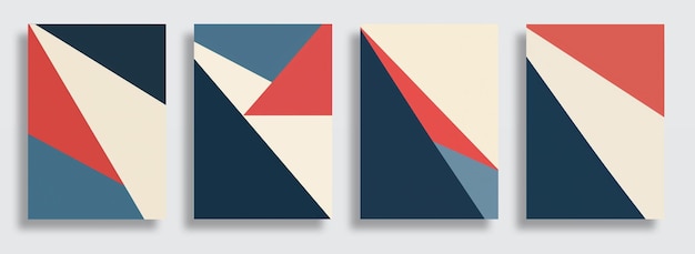 기하학적 추상적인 커버 디자인 창의적인 세트 삼각형 모양의 배너 플라이어 포스터 책