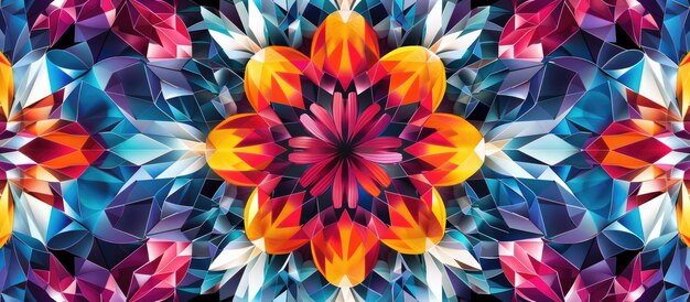 Geometric abstract design kaleidoscopic pattern