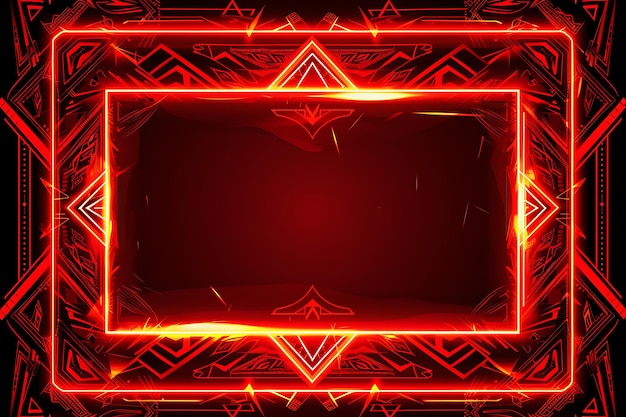 Geometric abstract frame on background with ethnic ornament