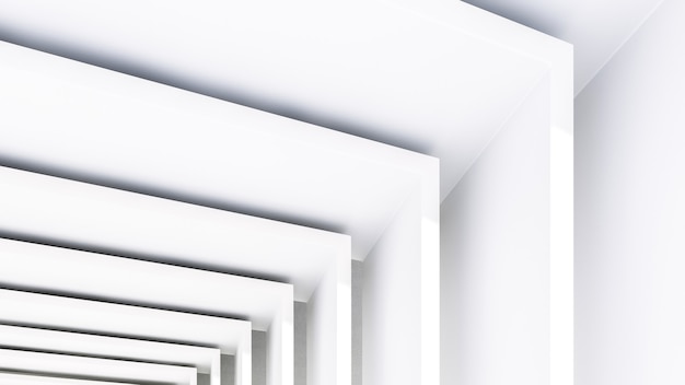 Geometric Abstract White Architecture