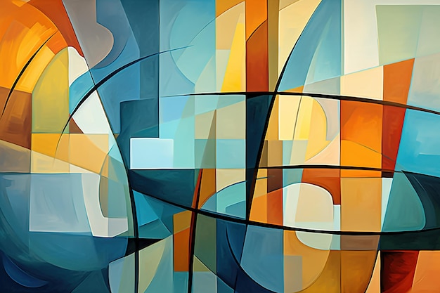 Geometric art Abstraction in the style of cubism Decorative background