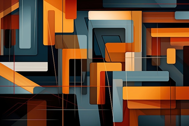 Geometric art Abstraction in the style of cubism Decorative background