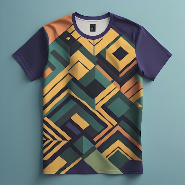 Geometric art shape tshirt design mockup