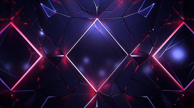 Geometric background in cybersport style using geometric elements and glow effects top view
