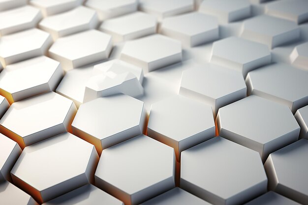 Geometric background of white hexagons