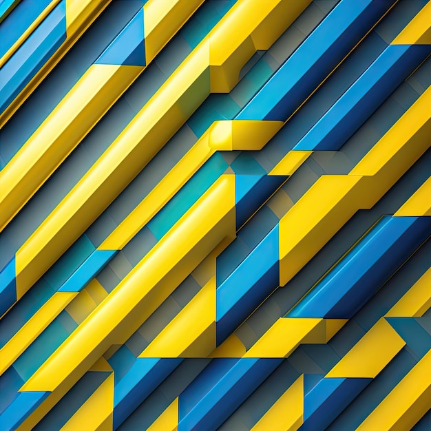 Geometric background with blue and yellow diagonal lines