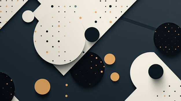 Photo geometric background with polka dot patterns top view