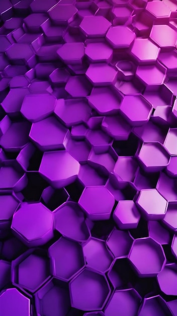 Geometric background with purple hexagons and honeycomb structure