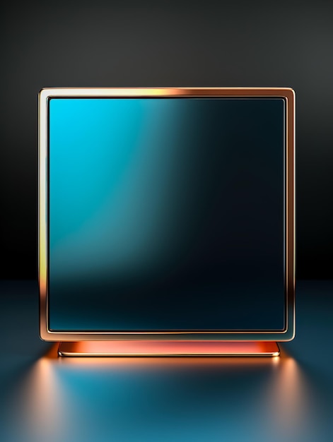 Geometric background with square in frame glossy texture