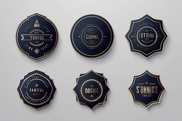 Photo geometric badges set trendy minimal design eps10 vector