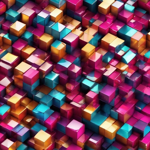 Geometric block crystal abstract background