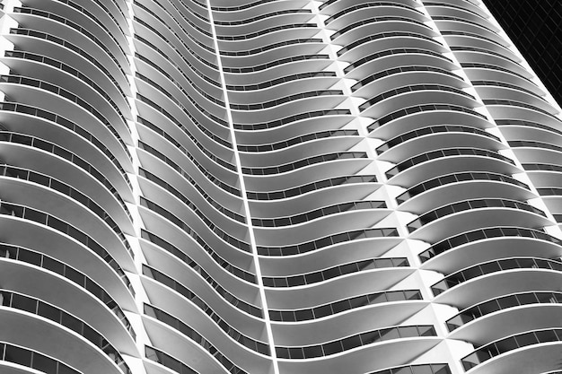 Geometric building detailed curved wavy building background skyscraper modern city