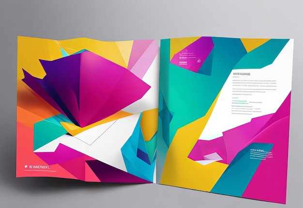 Foto brochure ripiegabile con chape geometriche