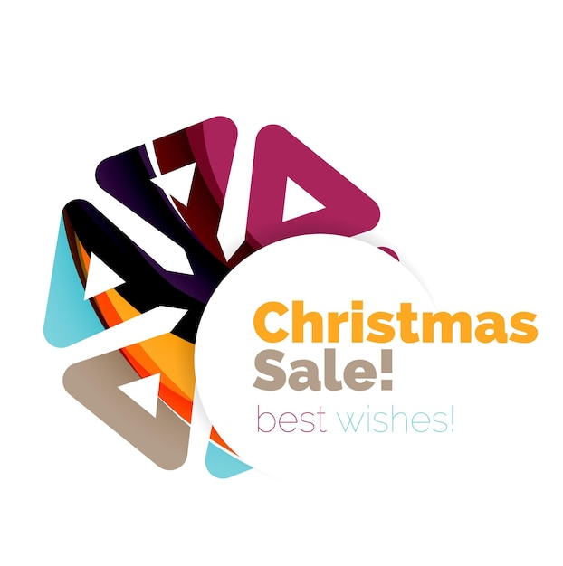 Photo geometric christmas sale or promotion ad banner