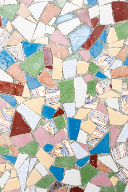 Photo geometric colorful stones surface in cement