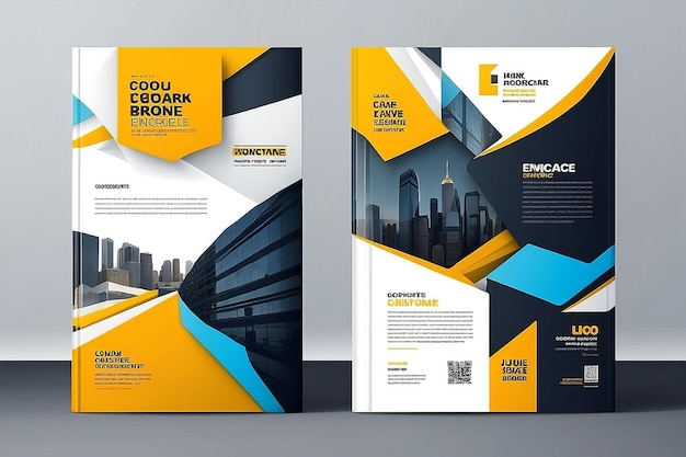 Geometric Corporate Book Cover Design Template in A4 Can be adapt to Brochure Annual Report MagazinePoster