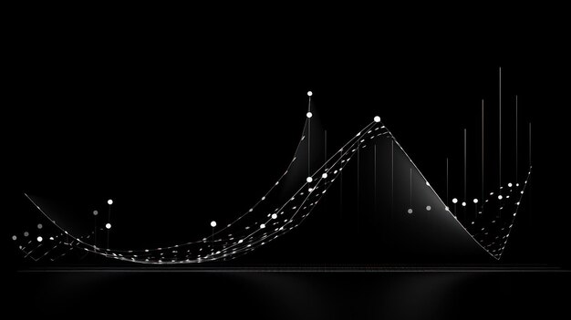geometric decrease graph black and white image